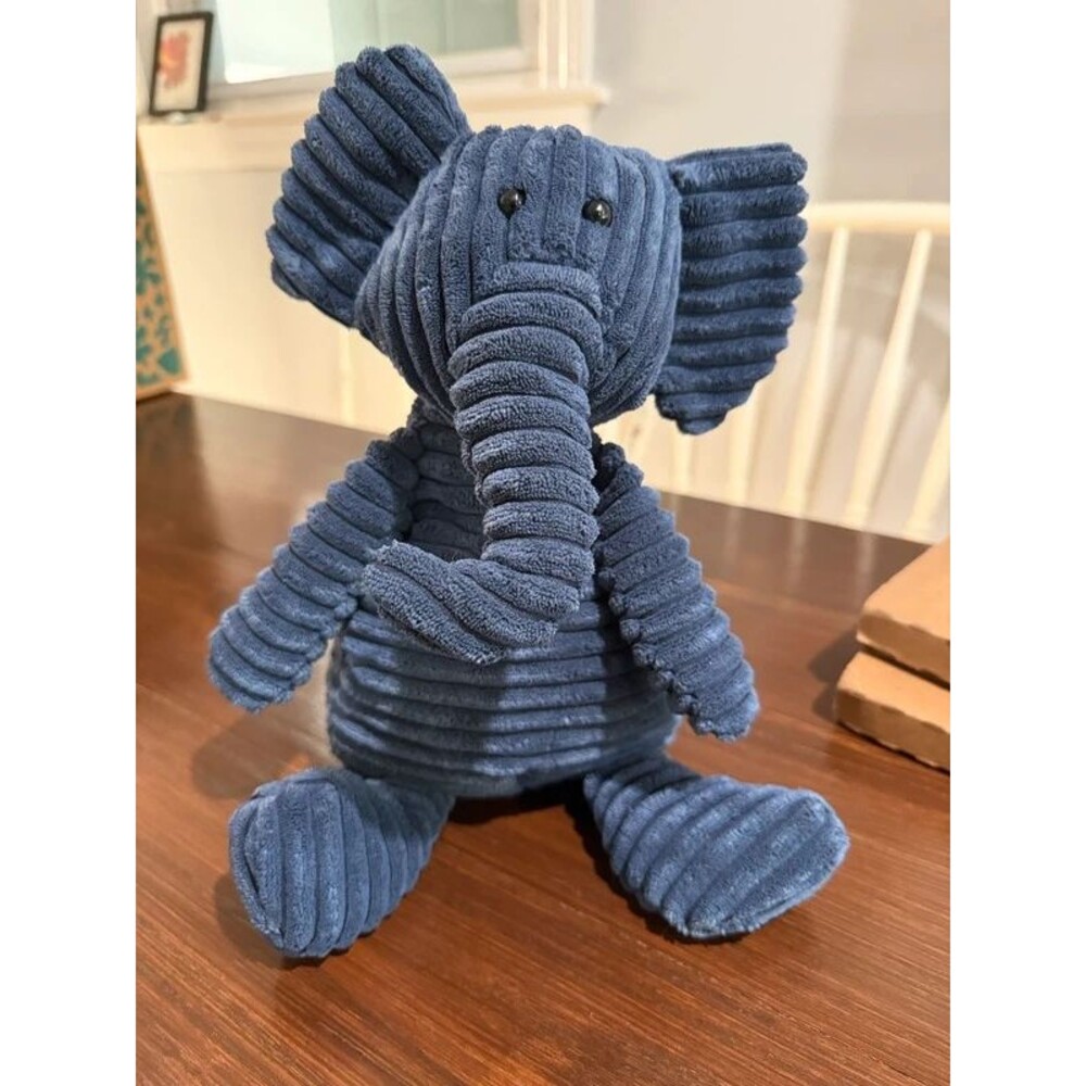 Jellycat Cordy Roy Elephant 15” Navy Blue Corduroy Plush Retired London